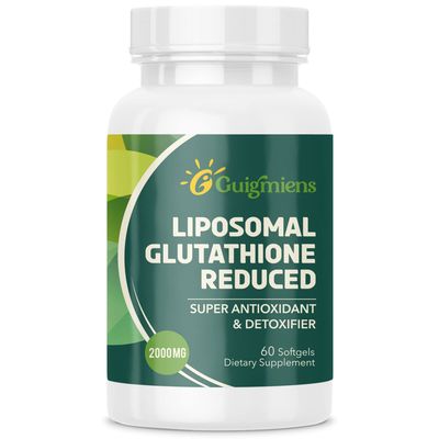 Guigmiens Liposomal Glutathione 2000 MG, Superior Absorption, Glutathione Supplement with Hyaluronic Acid Collagen Peptide Resveratrol, Powerful Antioxidant, Health Aging, 60 Count