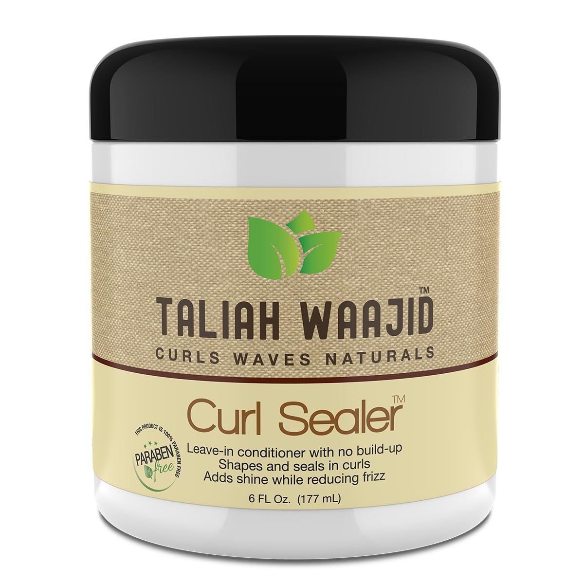 Taliah Waajid Curls Waves Natural - Curly Curl Cream Extreme Curl Definition Hair Styling Gel No Build-up or Frizz 100 Paraben Free Shea Butter Sage - 6oz - 6Pack