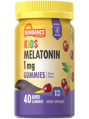 Sundance Kid&#39;s Melatonin Gummies 1mg 40 Count Cherry Flavor Vegan, Non-GMO, and Gluten Free Supplement