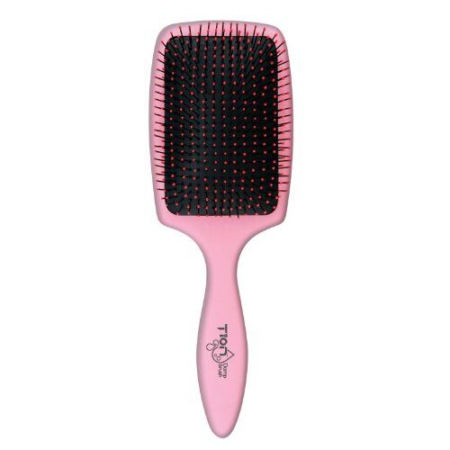 Tion Detangler Damp Brush for Wet Dry Hair Negative Ion Infused Ball Tips Reduce Frizz and Massage Scalp, Tangle Free Detangling Hair Brush for Adults Kids Hair - Pink