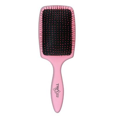 Tion Detangler Damp Brush for Wet Dry Hair Negative Ion Infused Ball Tips Reduce Frizz and Massage Scalp, Tangle Free Detangling Hair Brush for Adults Kids Hair - Pink