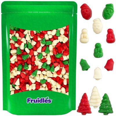 Fruidles Christmas Mello Cremes Gummi Bears Candy Sweet Confection, Traditional Old Fashioned, Vegan, Gluten-Free (5 Pounds Bulk)