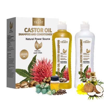 Castor Oil Shampoo and Conditioner Set for Men Women, Anti Hair Loss Set Thickening for Hair Regrowth, Anti Thinning For Hair Care, Anti Dandruff Treatment (Castor)