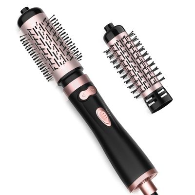 Rotating Hair Dryer Brush Spinning, 4-in-1 Blow Dryer Brush with 2 Inch1.5 Inch Brush Attachements, Round Hot Air Brush for Hair SmoothVolumeC-Curls
