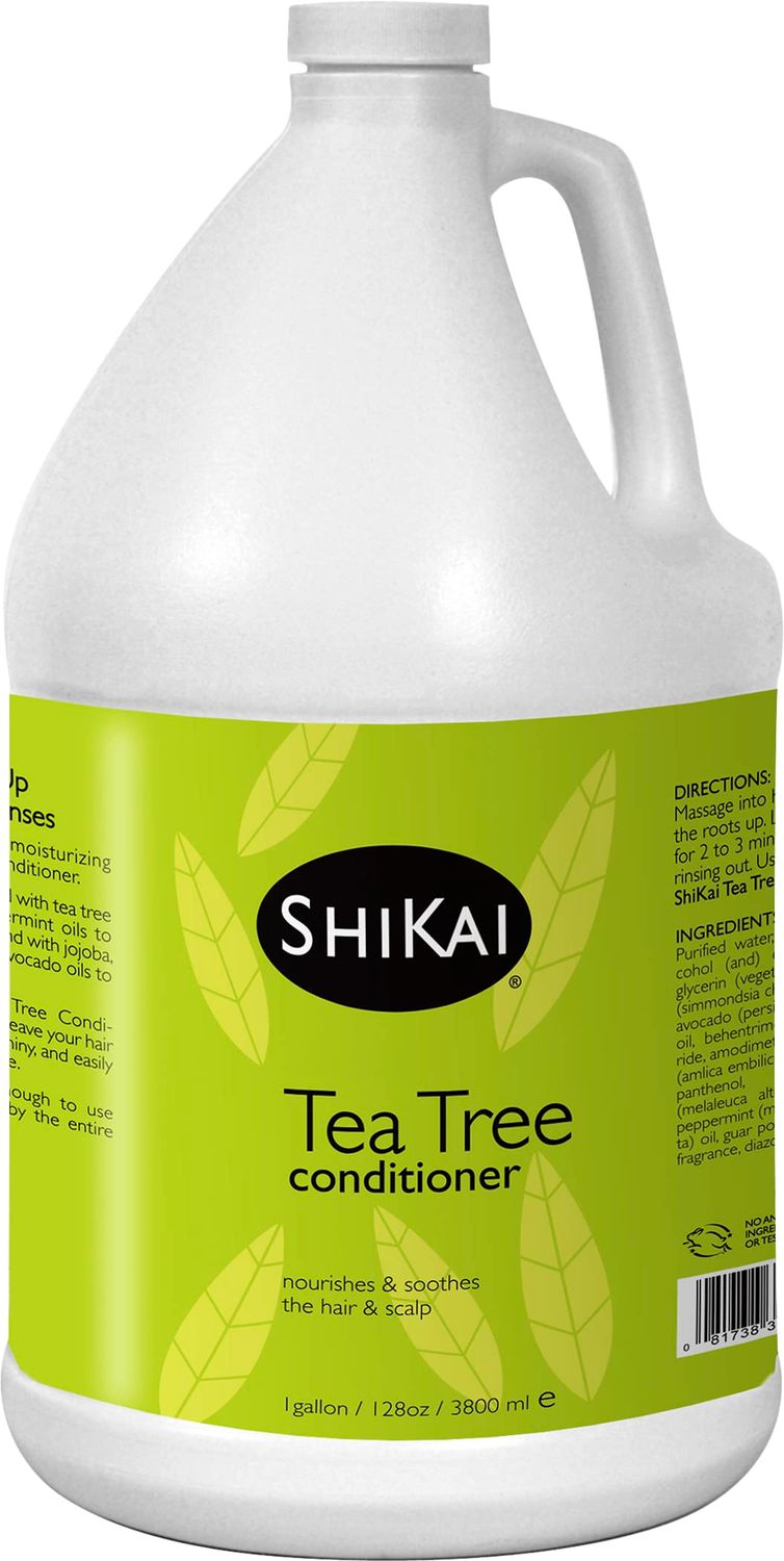 ShiKai - Natural Tea Tree Oil Conditioner, Made with Essential Oils of Peppermint Tea Tree to Refresh Stimulate Hair Scalp, Soap-Free Alternative (1 Gallon)
