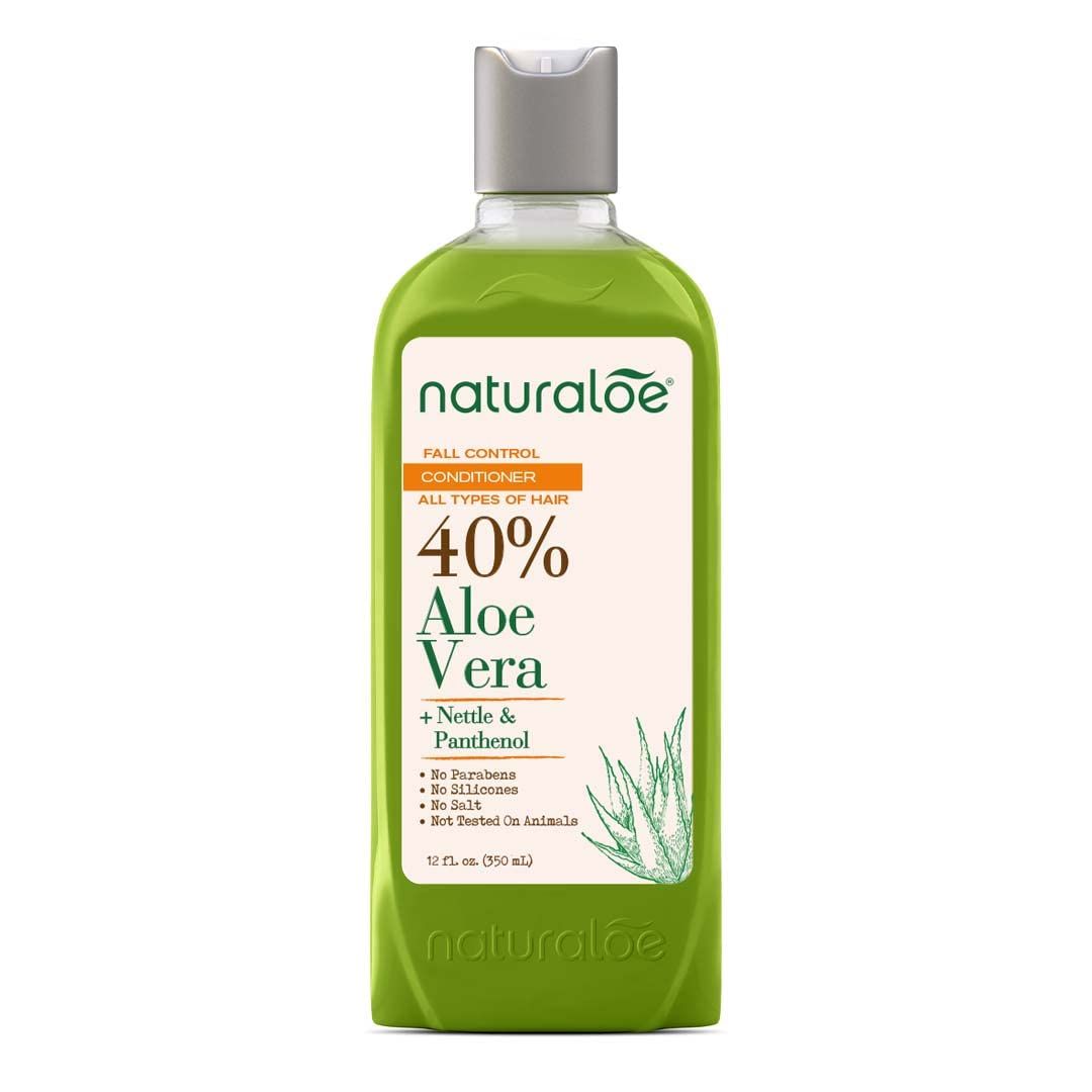 Naturaloe - Hair Fall Control Conditioner - 100 Vegan Formula Infused with 40 Aloe Vera Gel, EcoFriendly, Cruelty Free, No Parabens, No Silicones - 12 fl oz