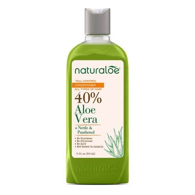Naturaloe - Hair Fall Control Conditioner - 100 Vegan Formula Infused with 40 Aloe Vera Gel, EcoFriendly, Cruelty Free, No Parabens, No Silicones - 12 fl oz