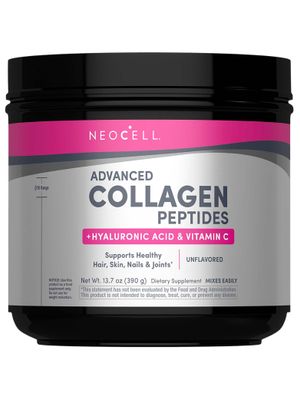 NeoCell Super Collagen Peptides 13.7 oz Grassfed Bovine With Hyaluronic Acid and Vitamin C Non-GMO, Gluten Soy Free Supplement