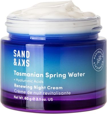 Sand Sky Tasmanian Spring Water Deep Hydration Night Cream with 3x Hyaluronic Acid - Anti-Aging Repair Cream for Wrinkles, Boosts Collagen Production