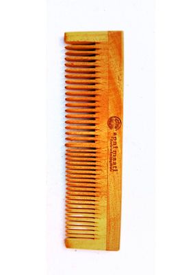 Apni maati Men Women Wooden Hair Comb Hair growth Neem Hair Comb for Curly Hair (Dual Tooth Comb)
