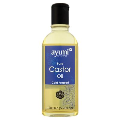 Ayumi Pure Castor Oil Natural Hair Cold Pressed Castor Oil For Hair Growth, Eyelashes, Eye Brows 5.1 Fl Oz.