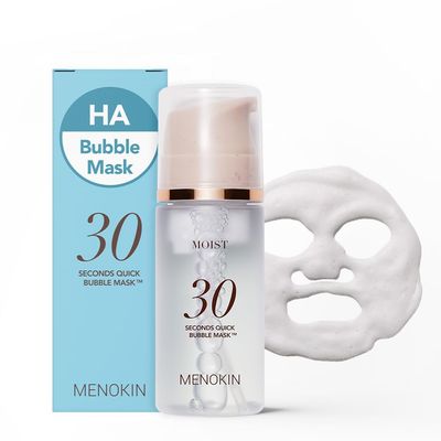 MENOKIN 30 Seconds Quick Bubble Mask MOIST - Hyaluronic Acid in Micro-bubbles, 8 Types for 96 Moisture Improvement, Deep Hydration, Niacinamide, Korean Skin Care Essential, 70 Uses, 3.21 fl.oz