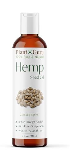 Hemp Seed Oil 4 oz. Virgin, Unrefined 100 Raw Pure Natural - Skin, Body And Hair Moisturizer. Works For Massage, Acne, More!