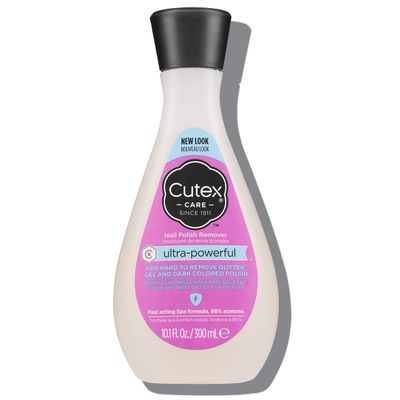 Cutex Gel Nail Polish Remover, Ultra-Powerful Removes Glitter and Dark Colored Paints, Paraben Free, 10.1 Fl Oz