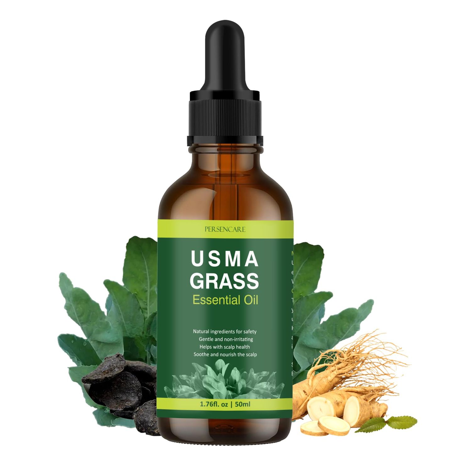 VAEYAE Natural Usma Juice Essential Oil, Usman Grass Polygonum Multiflorum for Hair Growth, Man and Woman Gray Hair Reverse Thickening Darkening, Nourish scalp and Reducing Thinning Hair Loss Serum