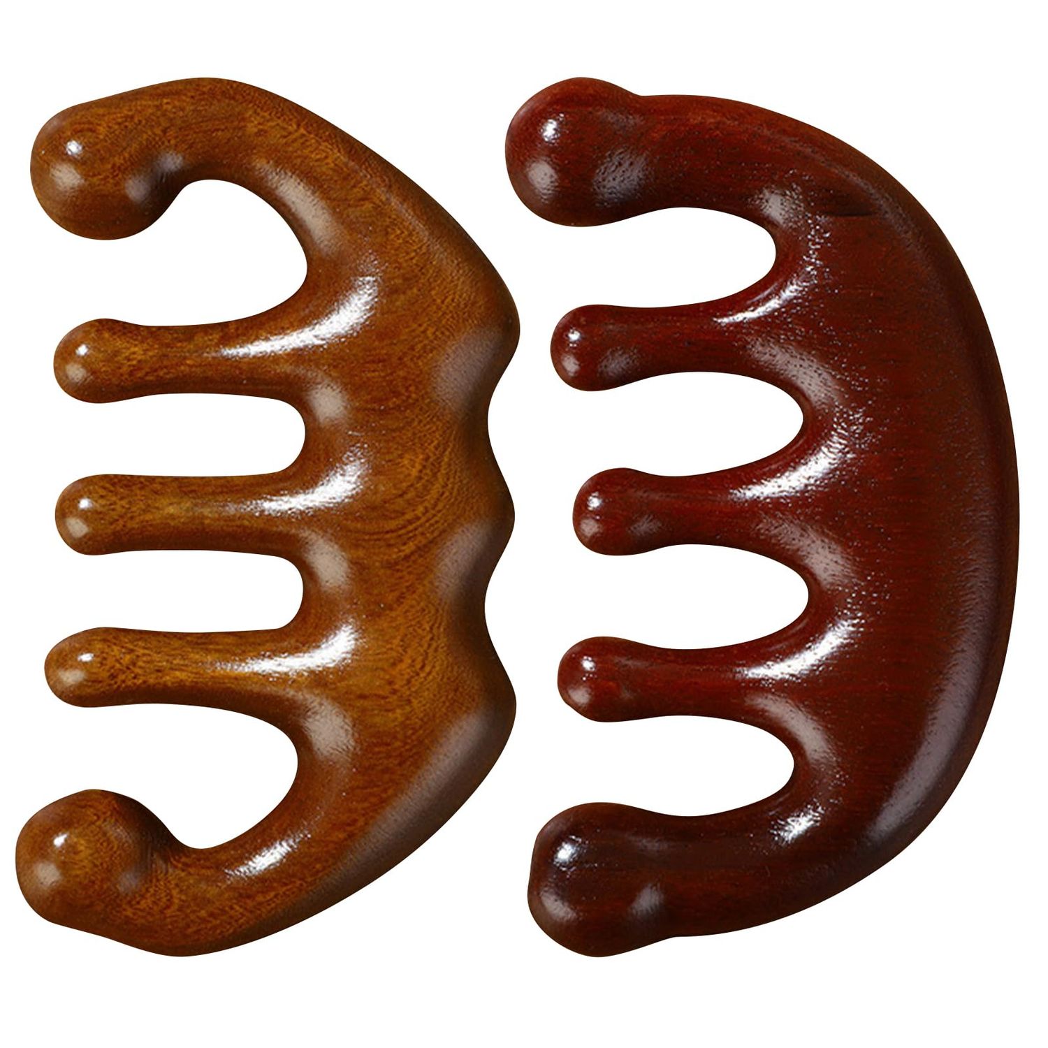 Jaasuee Wooden Scalp Soother - Handcrafted 100 Organic Green Sandalwood Wide-Tooth Scalp Massage Comb - Promotes Hair Growth Management, Brown