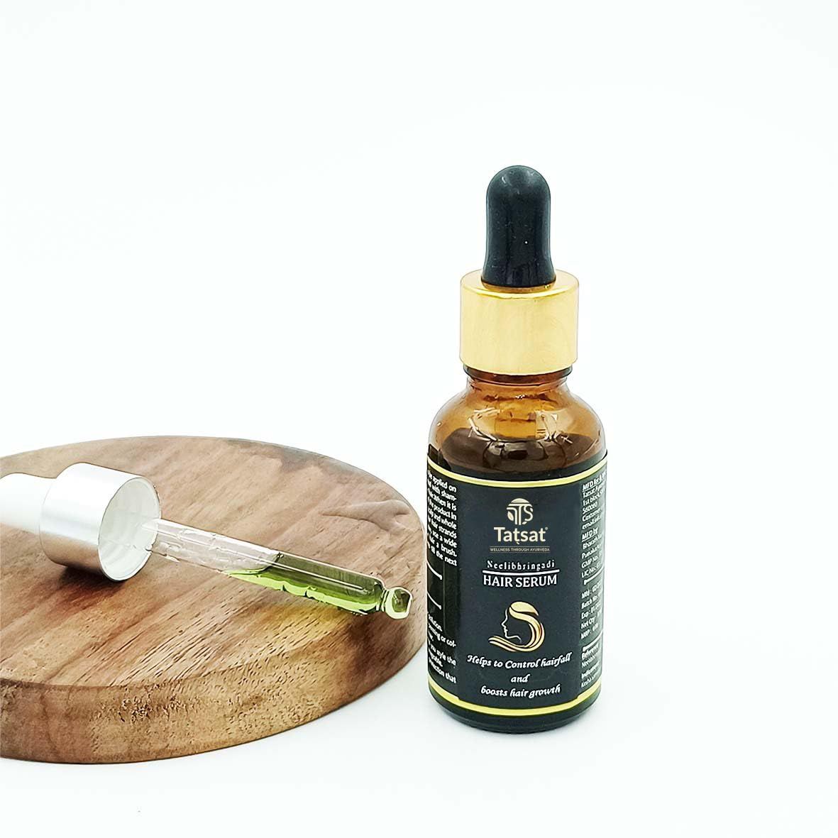 Tatsat Ayurvedic Neelibhringadi Hair Growth Serum- 30ml Premium Organic Men Women Hair Serum Modern Hair Care Needs Exquisite Hair and Scalp Nourishing Serum Natural Solution for Hair Growth