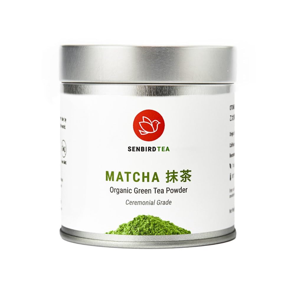 Senbird Organic Ceremonial Matcha - Japanese Powdered Green Tea - From Kyoto, Japan - Ceremonial Tea In Airtight Tea Tin (1oz30g)