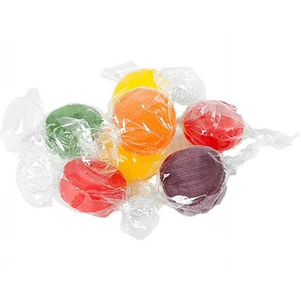 YANKEETRADERS Fruit Buttons Hard Candy, Assorted Fruit Flavors, 3 Pound Bulk Bag, 255 Pieces