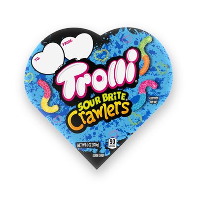 Trolli Sour Brite Crawlers Valentine&#39;s Day Heart Box, Valentine&#39;s Day Candy, 6 oz