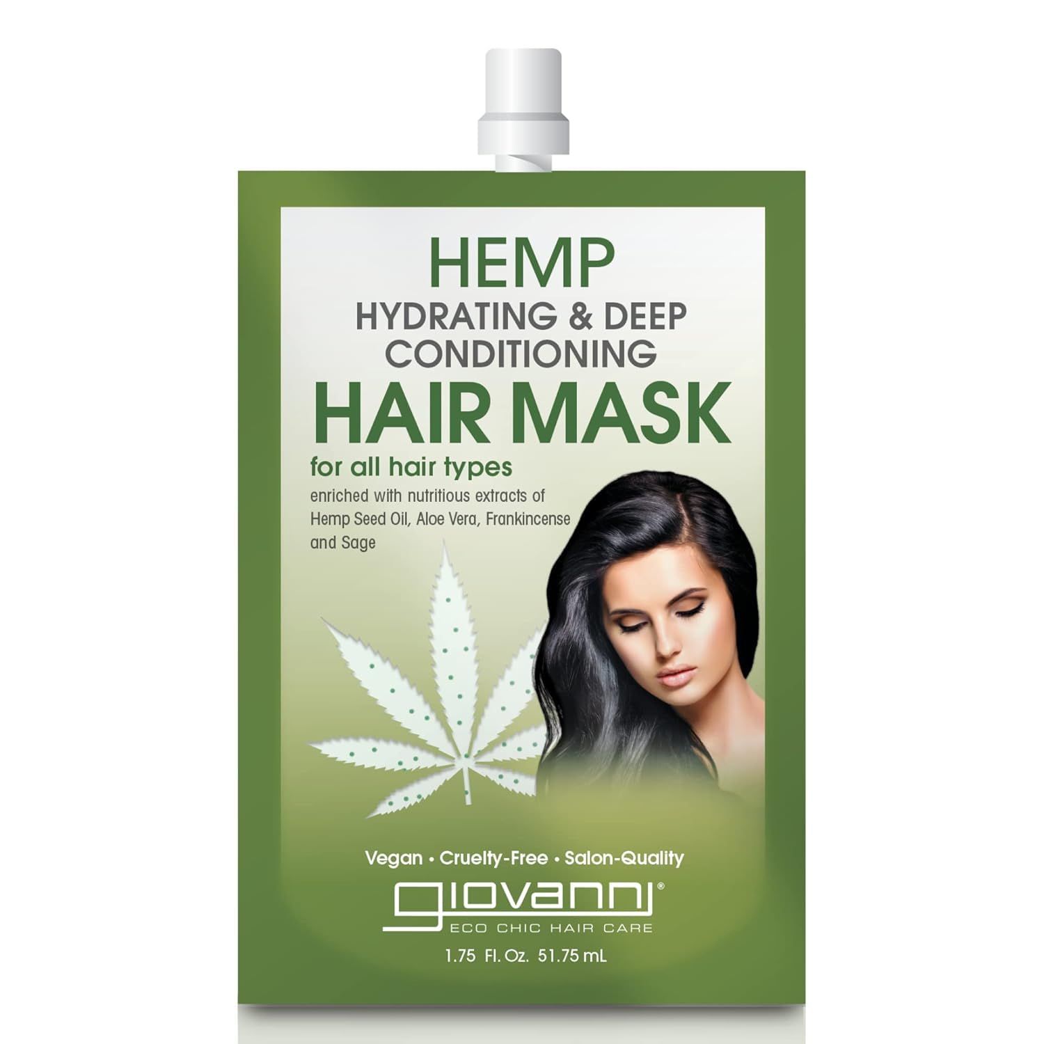 GIOVANNI Hemp Hydrating Deep Conditioning Hair Mask - Hemp Hydrating Conditioner Mask for Dry, Hemp Seed Oil, Aloe Vera, Frankincense, Helps Moisturize Revitalize Damaged Hair - 1.5 oz (1 Pack)