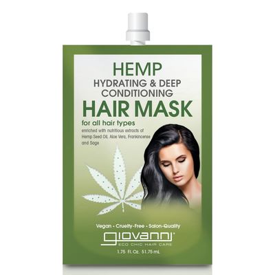 GIOVANNI Hemp Hydrating Deep Conditioning Hair Mask - Hemp Hydrating Conditioner Mask for Dry, Hemp Seed Oil, Aloe Vera, Frankincense, Helps Moisturize Revitalize Damaged Hair - 1.5 oz (1 Pack)