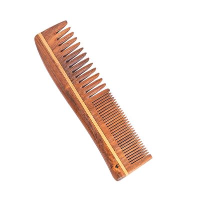 TECHSUPREME Natural Pure Healthy Neem Wooden Comb Wide Tooth for Hair Growth, Anti Dandruff Comb For Women Men - Pack of 1