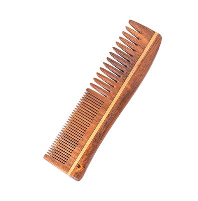 TECHSUPREME Natural Pure Healthy Neem Wooden Comb Wide Tooth for Hair Growth, Anti Dandruff Comb For Women Men - Pack of 1