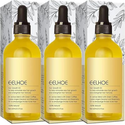 Gaukomzs 3PCS Veganic Natural and Rosemary Oil for Hair Growth, Dry Damaged and Thin Hair