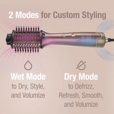 INFINITIPRO by CONAIR 2-in-1 Blow Dryer Brush Wet-to-Dry Hot Air Styler for All Hair Types 3" Oval Barrel Volumize Smooth Refresh