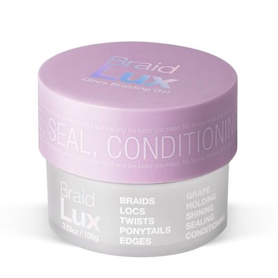 Lux Collection Braid Lux Conditioning Shining Sealing No Flaking Natural Ingredients Scented Hair Gel Tamer (3.53 Ounce (Pack of 1), Braid Lux Grape)