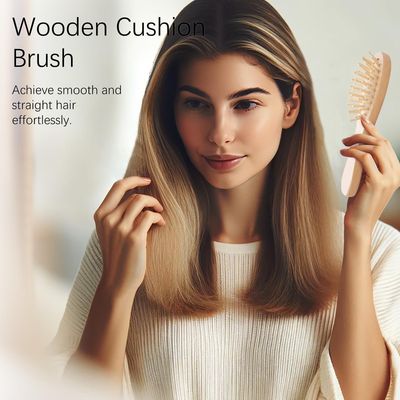 Wooden Paddle Hair Brush, Portable Cartoon Comb, Airbag Wood Massage Comb, Mini Travel Hairbrush for All Hair Types