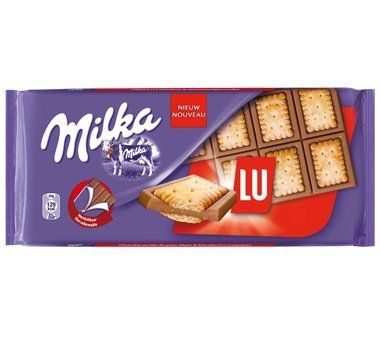 Milka Lu New, 15 Chocolate Bars with Lu Bisquit Cracker Each 87 Grams