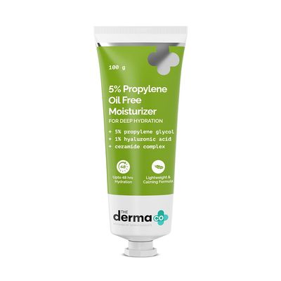 The Derma Co 5 Propylene Oil Free Face Moisturizer with Hyaluronic Acid Provides Deep Hydration Makes Skin Smooth Soft Ultralight Non-Greasy 3.53 Oz100 g