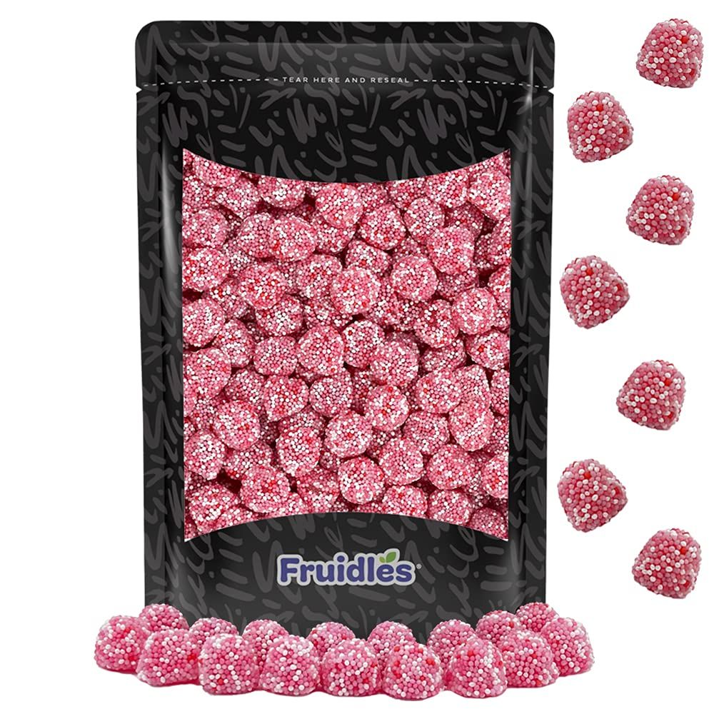 Fruidles Pink Berry Gummy Candy, Nonpareils Coated Gummies (Half-Pound)