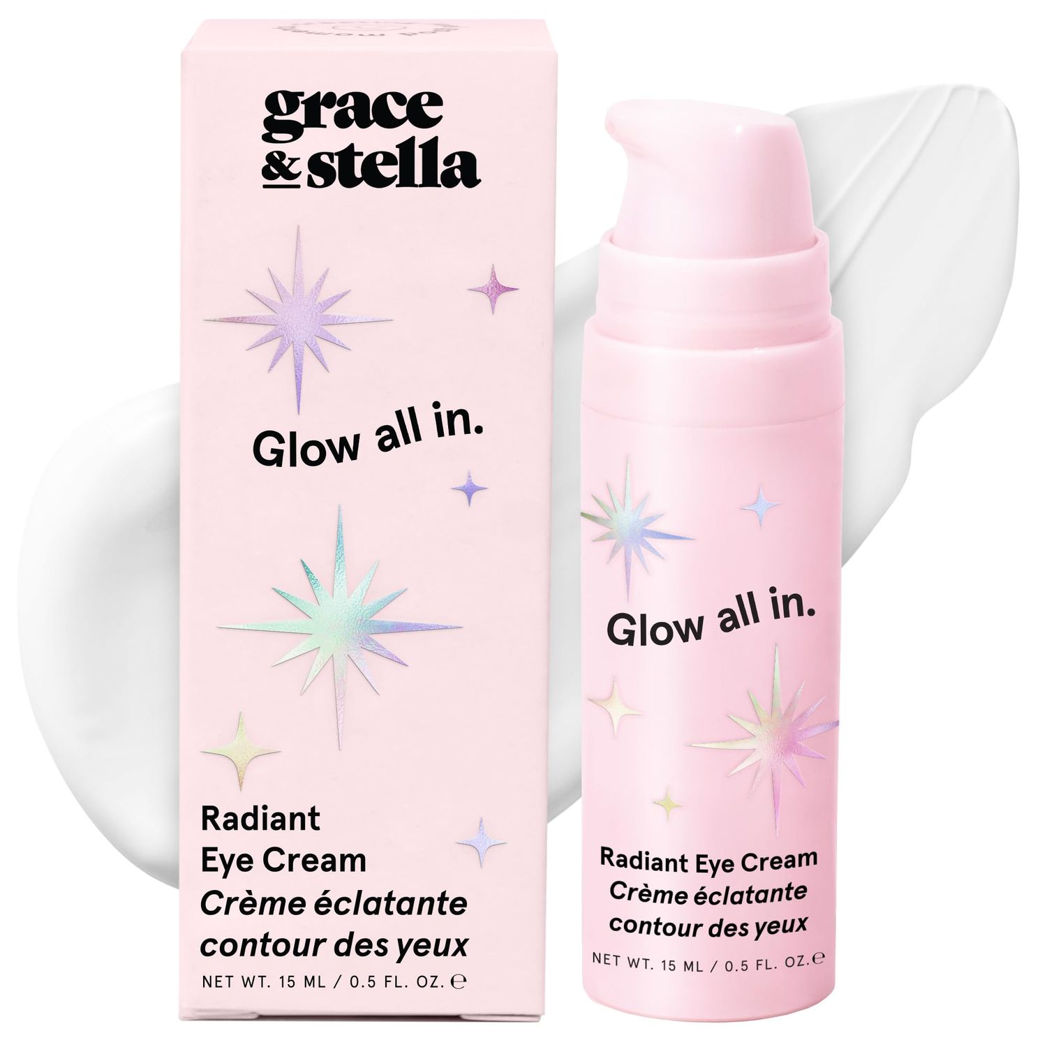 grace stella Under Eye Cream Anti Aging - Brigthening Cream with Retinol Caffeine - Reduce Dark Circles, Wrinkles, Puffiness - with Niacinamide, Peptides - Vegan Skincare - Free(0.5 fl.oz 15ml)