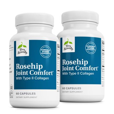 Terry Naturally Rosehip Joint Comfort - Healthy Joint Mobility Flexibility Support Supplement - Supplement with Type II Collagen - Joint Structure Cartilage Supplement - 60 Capsules (2 Pack)