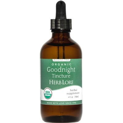 Herb Lore Organic Goodnight Tincture - Liquid Sleep Aid Drops with Valerian Root Passion Flower Extract for Adults Kids - Melatonin Free Herbal Sleep Supplement - 4 fl oz