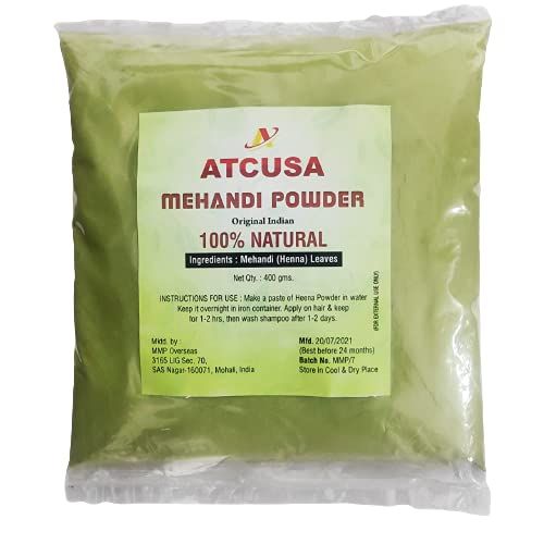 Pure Henna Powder from Marwar Region, Rajasthan - 400 Grams (14.10 oz 0.88 lb) Orange-Red Hair Color Triple Sifted Raw Non-Radiated