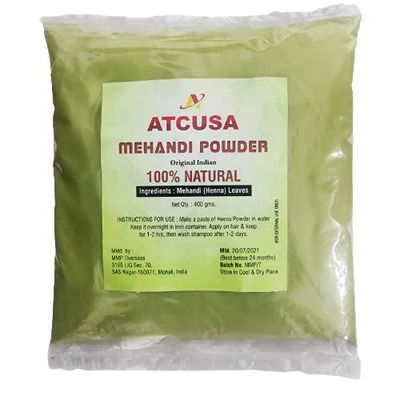 Pure Henna Powder from Marwar Region, Rajasthan - 400 Grams (14.10 oz 0.88 lb) Orange-Red Hair Color Triple Sifted Raw Non-Radiated