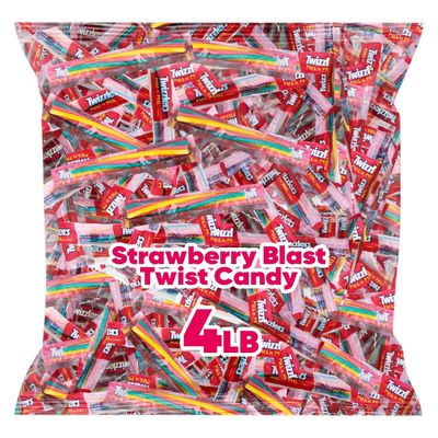 TwizzlersStrawberry Pull &#39;N&#39; Peel Licorice - 4lb Bulk Pack of Individually Wrapped Candy for Parties, Office Snacks, School Events, Candy Bowls, Family Sharing, and Everyday Treats