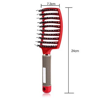 Salon Hair Scalp Massage Comb Hairbrush Bristle Nylon Detangle Hairdressing Styling Tools(White)