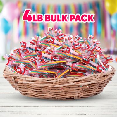 TwizzlersStrawberry Pull 'N' Peel Licorice - 4lb Bulk Pack of Individually Wrapped Candy for Parties, Office Snacks, School Events, Candy Bowls, Family Sharing, and Everyday Treats