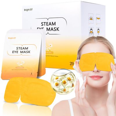 20 Packs Steam Eye Masks for Dry Eyes, Warming Eye Mask, Relief Eye Fatigue Dark Circle, Heat Sleep Eye Mask for Puffy Eyes, Disposable Moist Hot Compress Eye Patch for Sleeping (Chamomile)