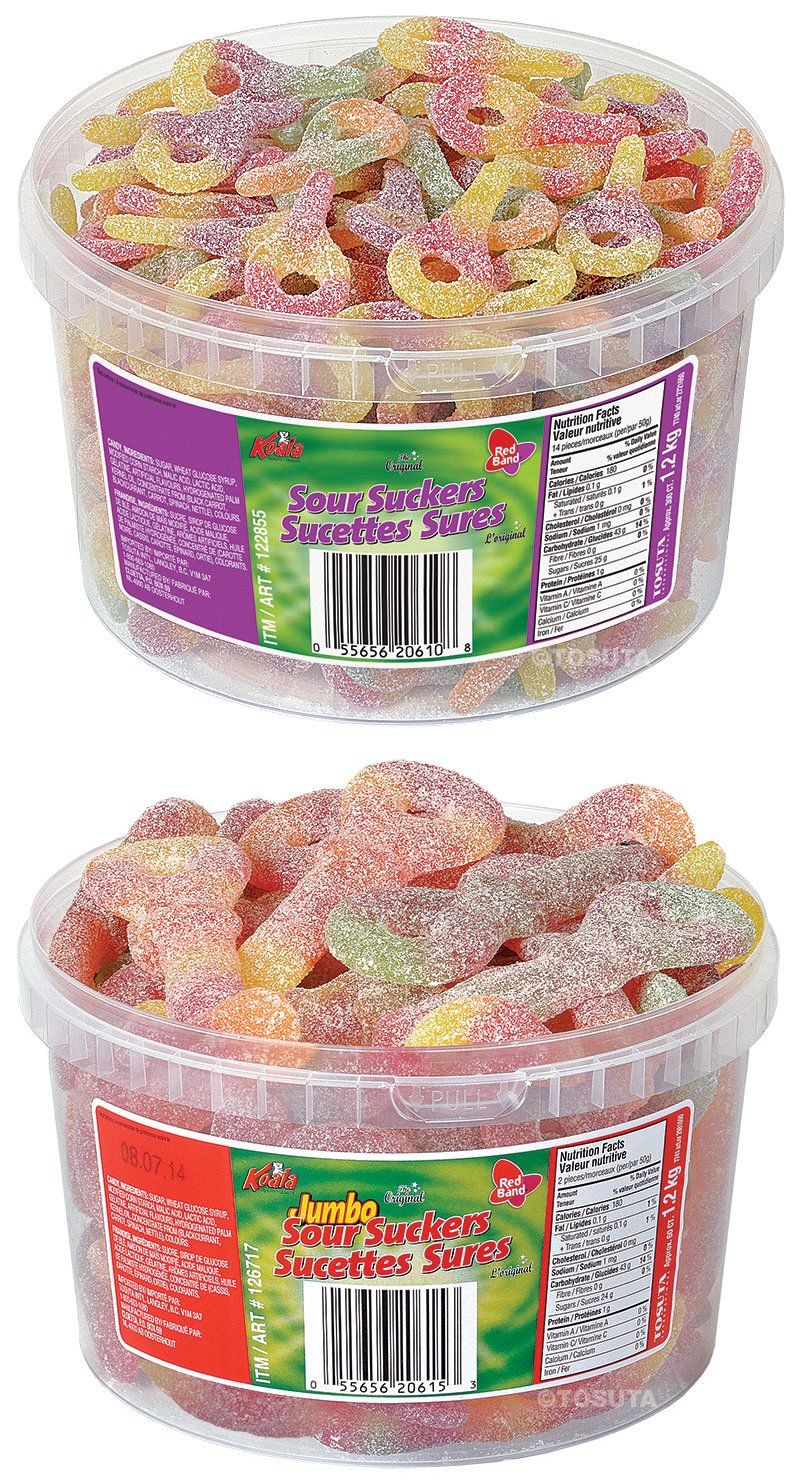 Sour SuckerKeys Bundle with Koala Sour Suckers Gummy Candy 1.1 Kg (300 Count) and 1.2 Kg (60 Count)