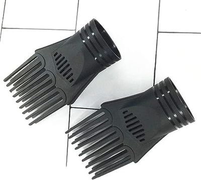 Universal Black Plastic Hair Dryer Nozzle Comb Attachment for Straightening and Detangling Fine, Curly Hair - Nice and Fashionable Salon Tool