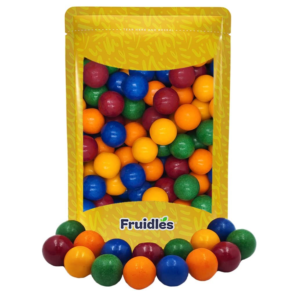 Fruidles Super Sour Gum Balls Shivers, Candy Buffet Treats, Machine Size Refills, Kosher Certified Parve, 1&quot; Inch (1 Pound)
