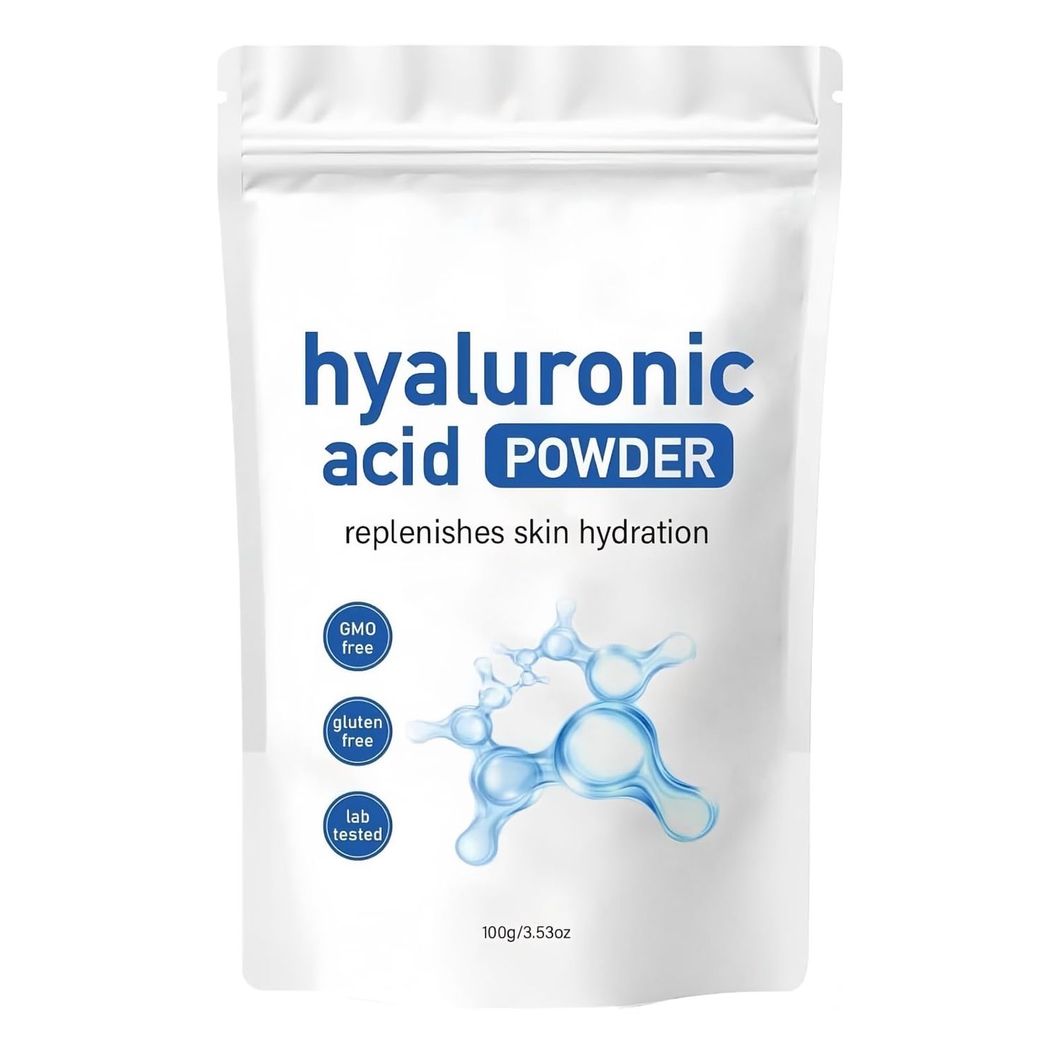 Hyaluronic Acid Serum Powder for Wrinkle Support - Low Molecular Weight, Vegan Water-Soluble, Skin Hydration and Moisture Hyaluronic Acid Powder DIY Facial Serum
