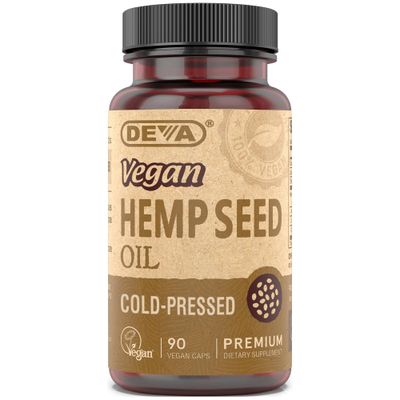 DEVA Vegan Virgin Hemp Seed Oil Capsules - Cold-Pressed, Unrefined, 90 Count