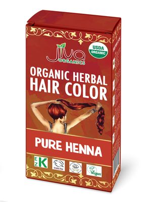Jiva Organic Henna Powder For Hair - 100 Pure, Certified Organic Natural Hair Colorant - NO Chemicals, Kosher, Vegan, Cruelty Free